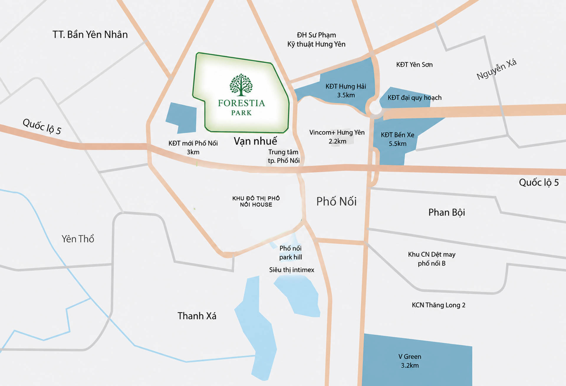Vị trí Dự án Forestia Park Phố Nối